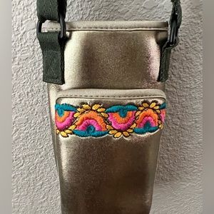 Natural Life Embroidered Water Bottle and Phone Holder with Strap